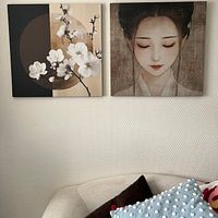 Klantfoto: Gilded Serenity van Olaf Kramer, op canvas