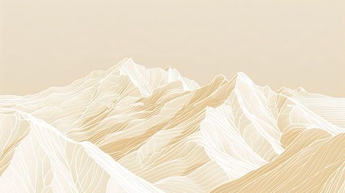 Hedendaagse Interieurkunst: Berglandschap met Fijne Lijnen