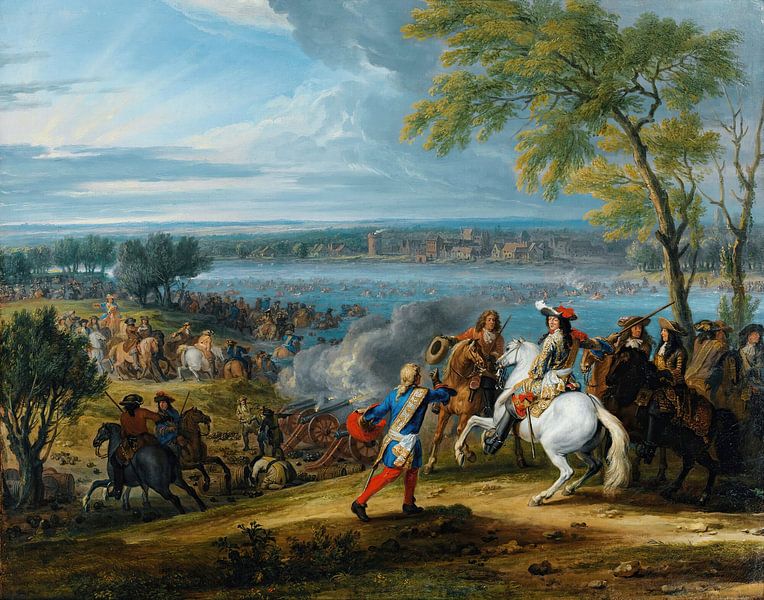 The Crossing of the Rhine at Lobith in 1672, Adam Frans van der Meulen by Masterful Masters