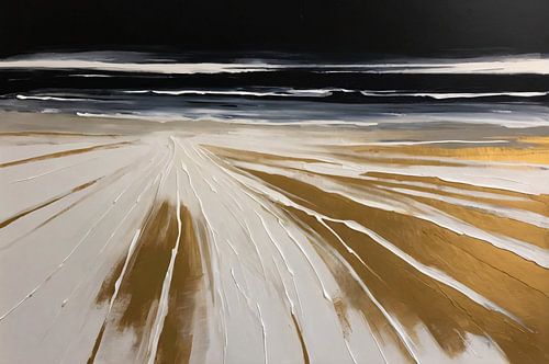 Scène de plage avec or