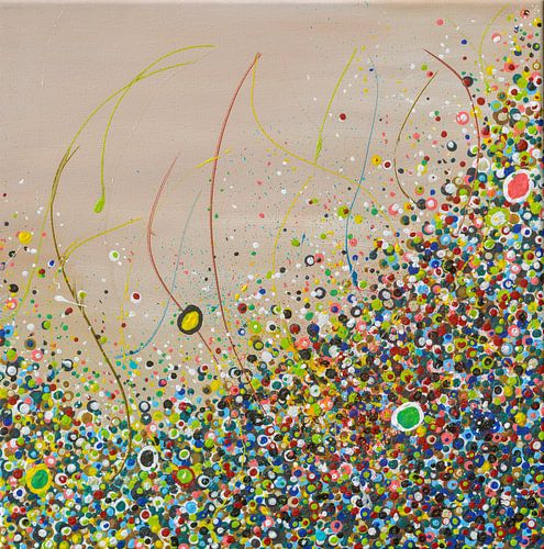 Fiesta Latte - cheerful impressionist abstract painting