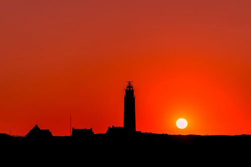 Texel vuurtoren Eierland red sky 00