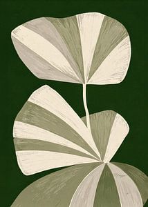 modern art abstract green flower 12