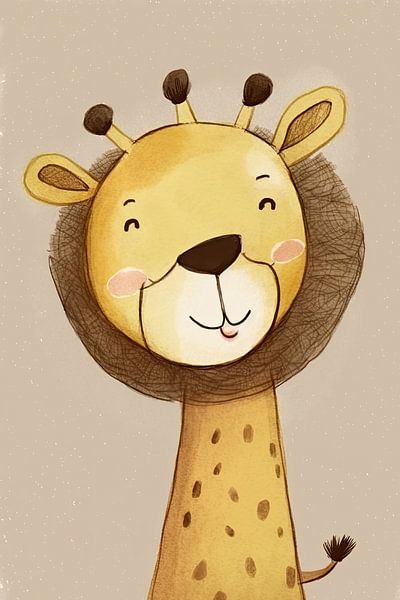 Giraffe illustration nursery by Your unique art