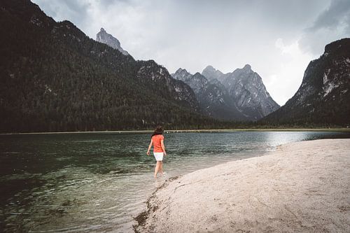 Cooling down in the mountain lake