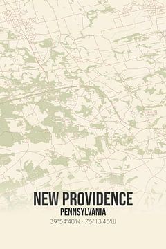 Vintage landkaart van New Providence (Pennsylvania), USA. van Rezona
