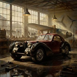 1938 Bugatti 57 C Atlantic in der Vintage-Werkstatt