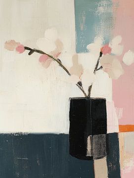 Stilleben mit Blumen in Pastellfarben von Japandi Art Studio