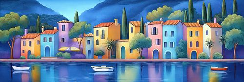 Mediterranean Coastline | Serene Waterscape by Abstract Painting