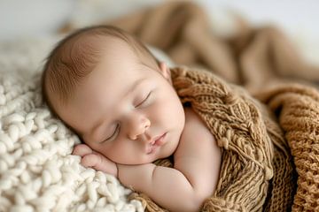 Porträt eines Neugeborenen, das im Krankenhaus schläft von Animaflora PicsStock