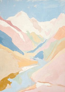 Berge Abstrakt Pastell Fauvismus Natur von Niklas Maximilian