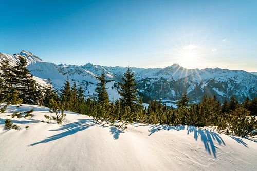 Zonsondergang over de Allgäuer Alpen