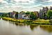 Maastricht Maas Rivier Panorama vanaf de Kennedybrug richting België van Dorus Marchal