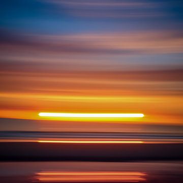 Neon tube - sunset in motion by Hartmut Anker