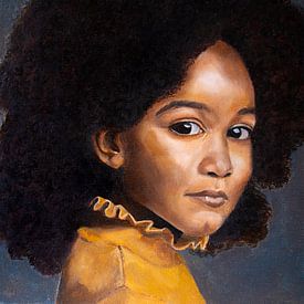 The girl in yellow | Kunstprint by Milau Lesmana