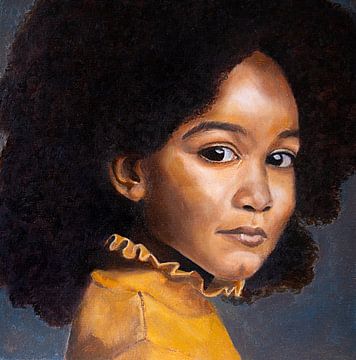 Het meisje in het geel | Kunstprint