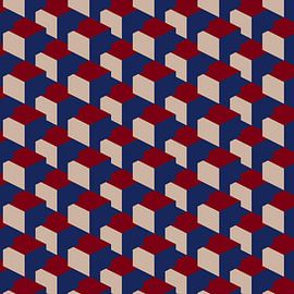 Motif géométrique abstrait moderne dans le style rétro no. 4 sur Dina Dankers