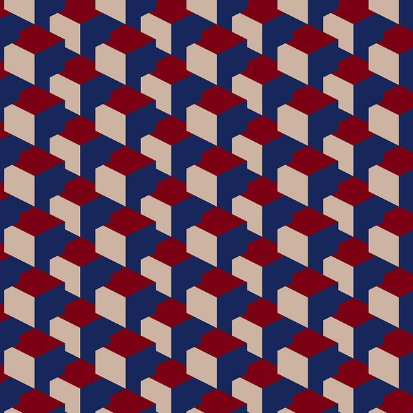 Modern abstract geometric pattern in retro style no. 4 by Dina Dankers