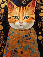 Oranje gestreepte kat
