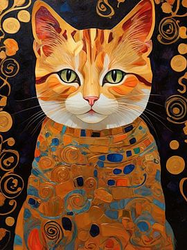 Oranje gestreepte kat van TOAN TRAN