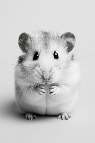 Hamster in zwart-wit