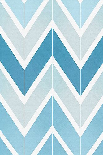 Art Deco Zigzag Patroon met Blauw en Wit