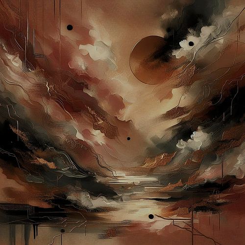 Abendstille mit Mond.