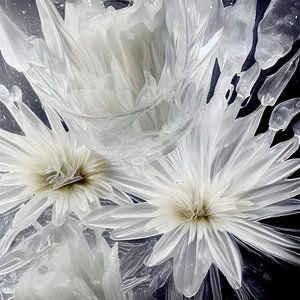 Bevroren Bloemen I -  Gevangen in ijs van Lily van Riemsdijk - Art Prints with Color