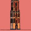 De Domtoren Utrecht in warme kleuren van Janet Edens