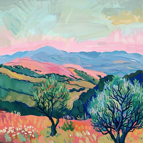 Op Henri Matisse geïnspireerd landschap