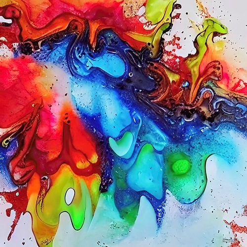 peinture d'encre à l'alcool et acrylique