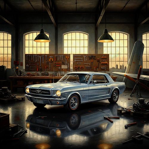 Mustang GT uit 1964 in de werkplaats