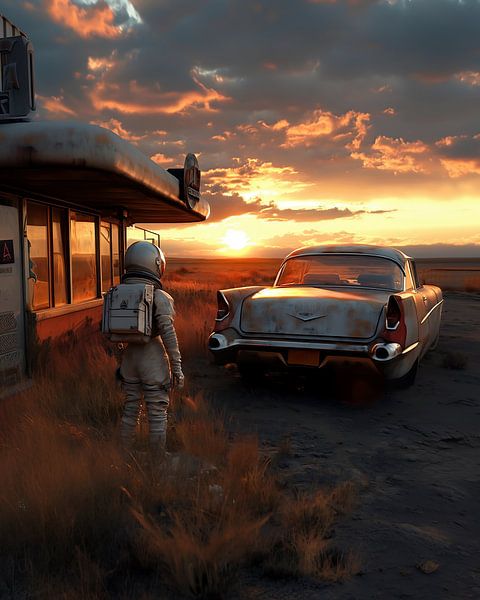 Stadt im Licht von fernlichtsicht