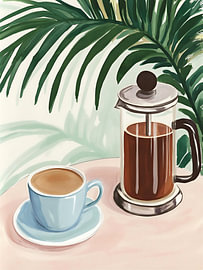 Ochtendkoffie en een cafetière