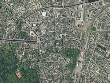 Luchtfoto van het centrum van Assen van Maps Are Art