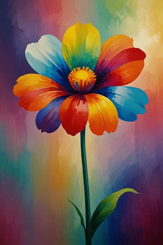 Explosion de couleurs dans une fleur abstraite
