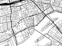Map of Rotterdam Centrum in Black and Wite