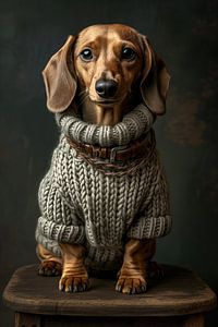 Hunde - Dackel - Strickpulli - Nr. 1