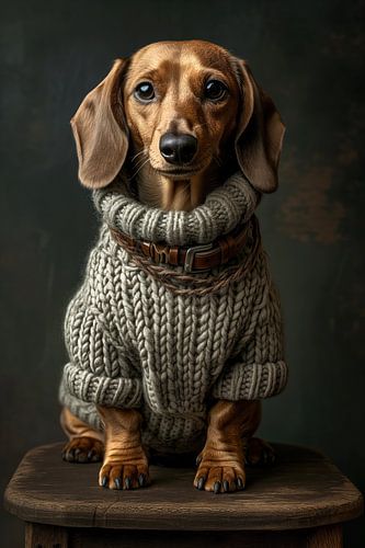 Chiens - Teckel - Pull-over tricoté - no 1
