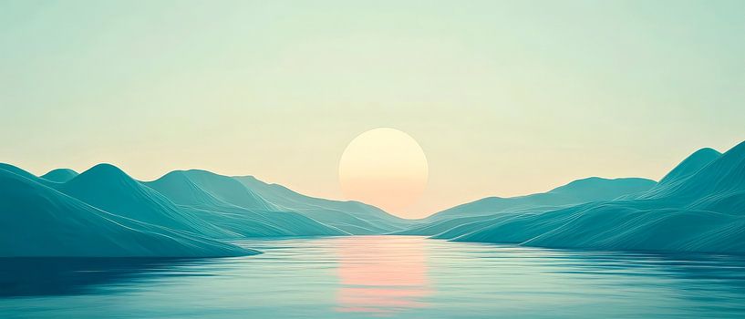 Douces collines dans la lumière du matin - Minimaliste par Poster Art Shop