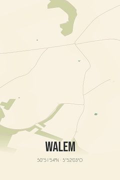 Vintage landkaart van Walem (Limburg) van MijnStadsPoster