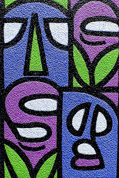 peinture femme avec fleurs abstrait par Egon Zitter
