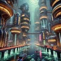 Cyberpunk City under the Waves