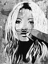 Kate Moss "Moustache" van Kathleen Artist Fine Art thumbnail