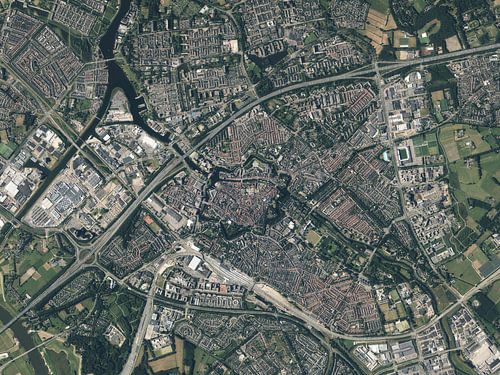 Luchtfoto van Zwolle