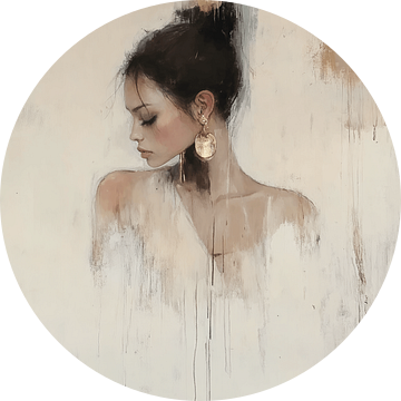 Modern chic en abstract portret in aardetinten van Carla Van Iersel