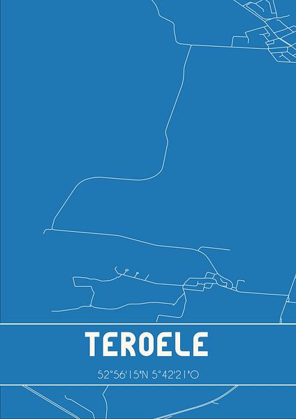Blueprint | Map | Teroele (Fryslan) by Prints of Place