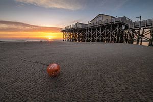 Sonnenuntergang in Sankt Peter-Ording von Peter Proksch