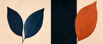 La magie des feuilles dans un jeu de couleurs sur Poster Art Shop