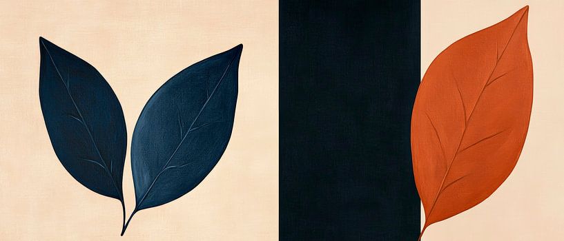 La magie des feuilles dans un jeu de couleurs par Poster Art Shop